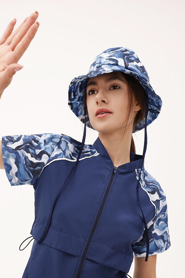 Patterned Bucket Hat RS- Pera Granit Navy - Thumbnail