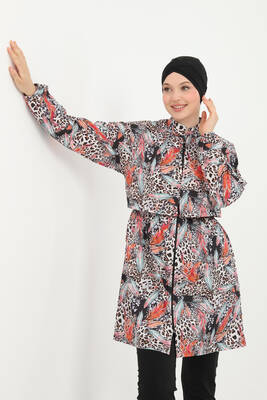 Haliç Mayo - Patterned Full-Cover Modest Swimsuit 06 Black09 (1)