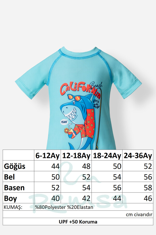 Patterned Full-Cover Swim Tunic for Kids - Thumbnail