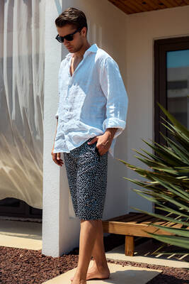 Remsa - Patterned Men's Capri Swim Shorts RKS-06 by Remsa Swimwear Remsa - Patterned Men's Capri Swim Shorts RKS-06 by Remsa Swimwear