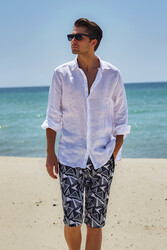 Remsa - Patterned Men's Shorts Capri Swimsuit RKS-03 Remsa Swimwear