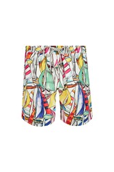 Lapieno - Patterned Men's Swim Shorts Barry S279 White