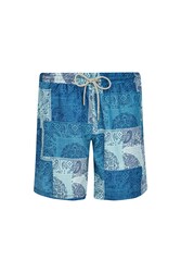 Lapieno - Patterned Men's Swim Shorts Orıs S277 Blue