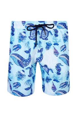Lapieno - Patterned Men's Swim Shorts Raul S266 Blue Lapieno - Patterned Men's Swim Shorts Raul S266 Blue