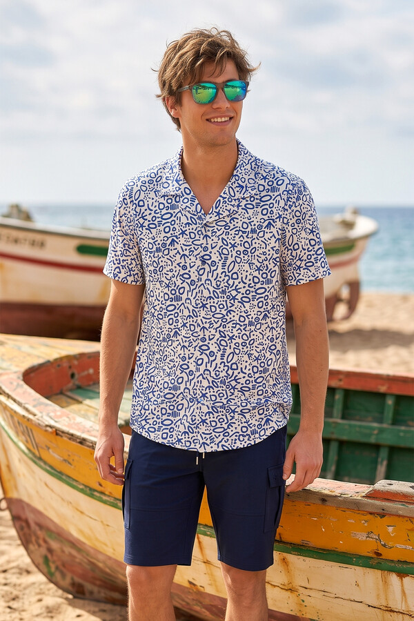 Remsa - Patterned Short-Sleeve Beach Shirt