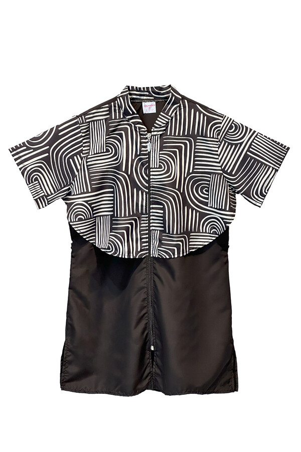 Patterned Short Sleeve Modest Swimwear Set Nurel - Thumbnail