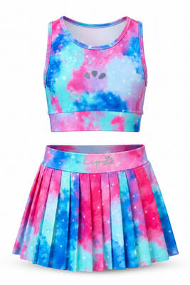 Haliç Mayo - Patterned Swimsuit Set with Sleeveless Top and Skirted Bottom (1)