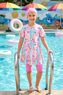 Haliç Mayo - Patterned Three-Piece Swimwear Set