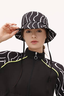 Remsa - Remsa Patterned Tie Bucket Hat RŞ-113 Duru Black01