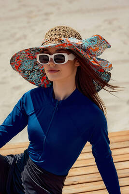 Remsa - Patterned Woven Hat Sun Protection Beach Accessory