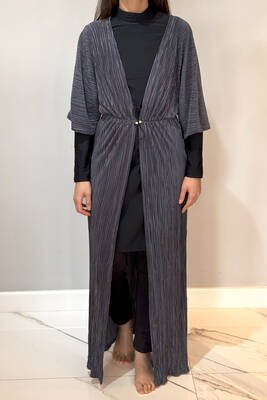Remsa Mayo - Piliseli Kimono Pareo Kaftan Bağlanabilir RPK004 Antrasit Remsa Mayo - Piliseli Kimono Pareo Kaftan Bağlanabilir RPK004 Antrasit