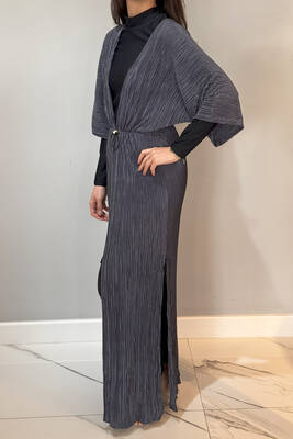 Remsa Mayo - Piliseli Kimono Pareo Kaftan Bağlanabilir RPK004 Antrasit (1) Remsa Mayo - Piliseli Kimono Pareo Kaftan Bağlanabilir RPK004 Antrasit (1)