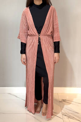 Remsa - Piliseli Kimono Pareo Kaftan Bağlanabilir RPK004 Pudra Remsa - Piliseli Kimono Pareo Kaftan Bağlanabilir RPK004 Pudra