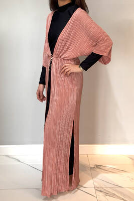 Remsa - Piliseli Kimono Pareo Kaftan Bağlanabilir RPK004 Pudra (1) Remsa - Piliseli Kimono Pareo Kaftan Bağlanabilir RPK004 Pudra (1)
