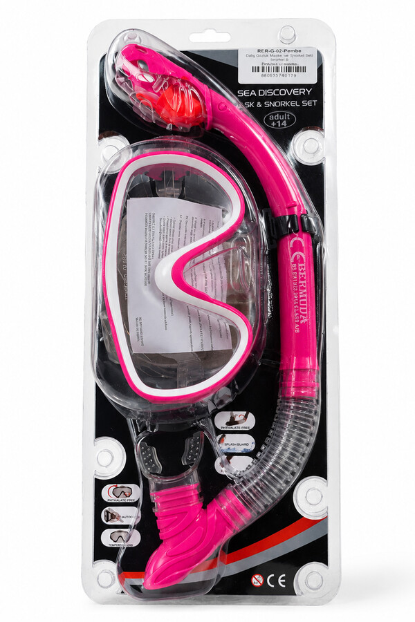 Pink and Black Diving Mask and Snorkel Set - Thumbnail