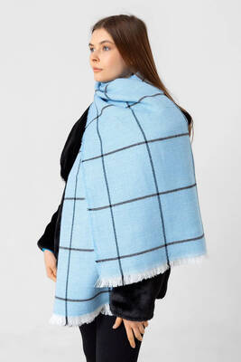 Remsa - Plaid Pattern Scarf Shoulder Shawl 70x180 cm 1210 Blue