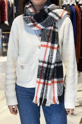 Remsa - Plaid Scarf & Shoulder Wrap 60x180 cm 1263 Black