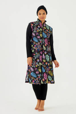 Remsa - Plus Size Full Coverage Modest Swimsuit 3429-249 Black03 Remsa - Plus Size Full Coverage Modest Swimsuit 3429-249 Black03