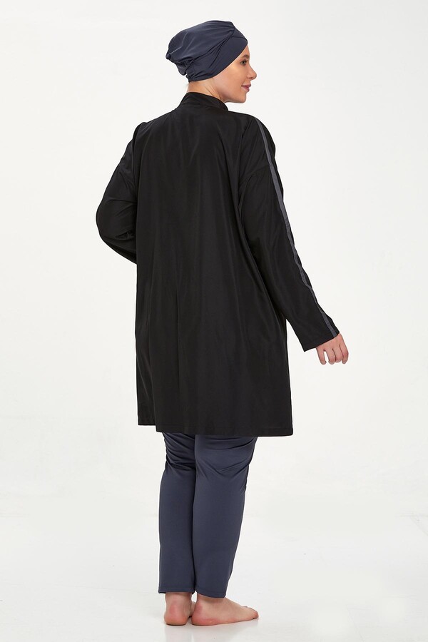 Plus Size Full Coverage Burkini Morgan Battal 1427 Black - Thumbnail