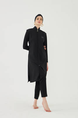 Remsa - Plus Size Fully Covered Hijab Swimsuit Marine Swimwear TD1703-116 Black (1) Remsa - Plus Size Fully Covered Hijab Swimsuit Marine Swimwear TD1703-116 Black (1)