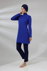Armes - Plus Size Lycra Full Coverage Modest Swimsuit 1286 Royal Blue