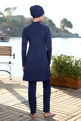 Remsa - Plus Size Lycra Full Coverage Modest Swimsuit 24924 Navy Blue (1) Remsa - Plus Size Lycra Full Coverage Modest Swimsuit 24924 Navy Blue (1)