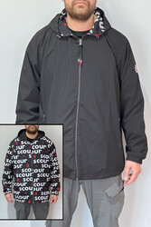 Remsa - Plus Size Men's Reversible Rain Jacket 24726 Black