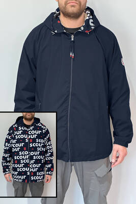 Remsa - Plus Size Men's Reversible Rain Jacket 24726 Navy Remsa - Plus Size Men's Reversible Rain Jacket 24726 Navy