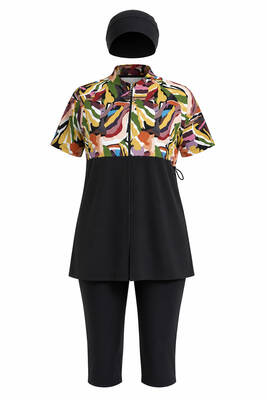 Haliç Mayo - Plus-Size Semi-Covered Swimwear Set with Tunic and Shorts (1)