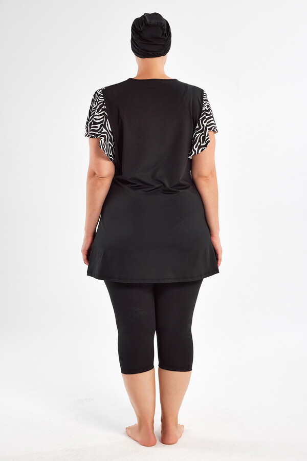 Plus-Size Short-Sleeve Modest Swimwear Set - Thumbnail