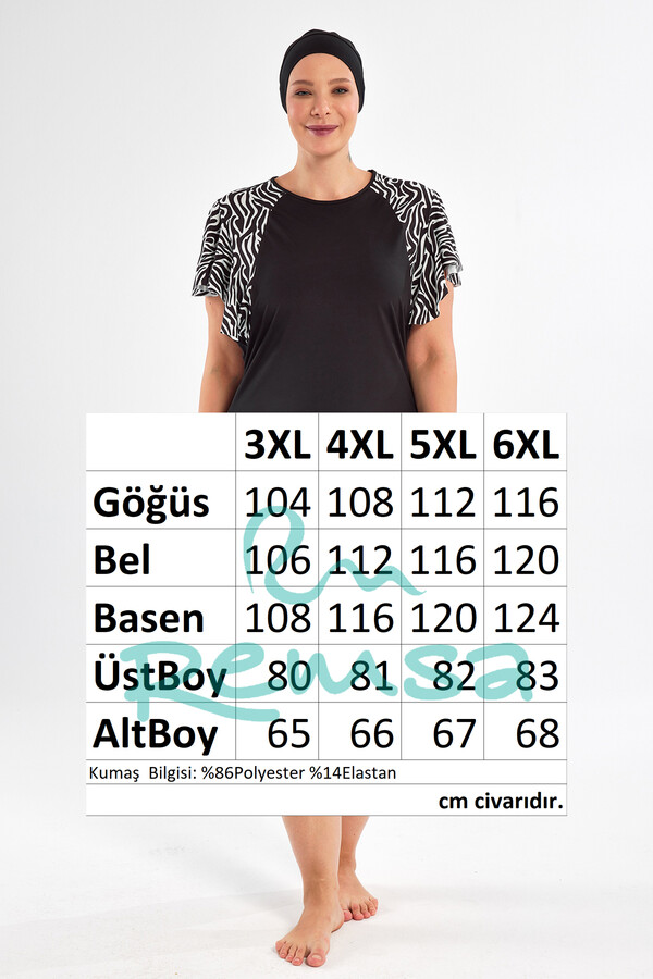 Plus-Size Short-Sleeve Modest Swimwear Set - Thumbnail