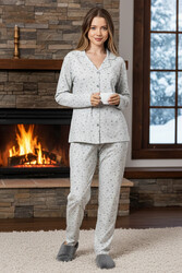 Remsa - Plus-Size Star Pattern Suprem Pajama Set 0388 Mint02