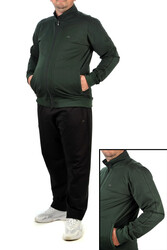 Remsa Spor - Plus Size Stretchy Jersey Men's Tracksuit 1714 Green