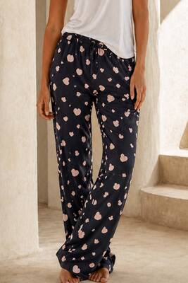 Remsa - Plus Size Viscose Fabric Printed Knit Lounge Bottoms (1)