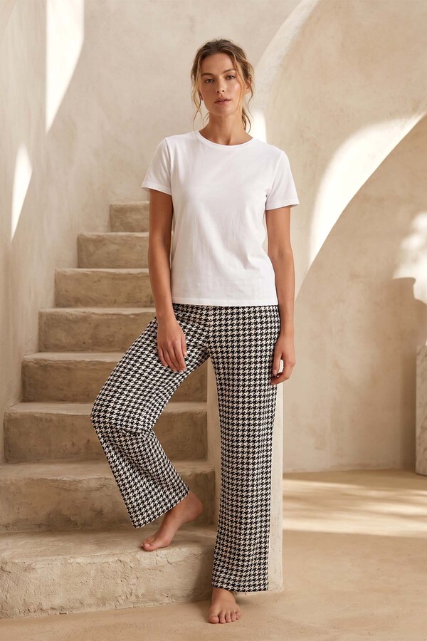 Plus Size Viscose Print Lounge Bottoms - Thumbnail