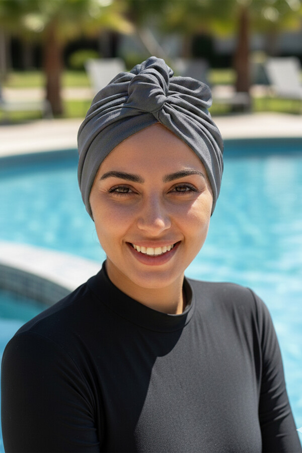 R-987-B-Grey Pool Sea Double Side Bonnet - Thumbnail