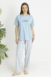 Remsa - Premium Cotton Blend Short Sleeve Pajama Set in Baby Blue