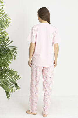 Remsa - Premium Cotton Blend Short Sleeve Pajama Set in Pink (1)