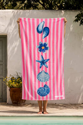 Remsa - Printed Beach Towel with Sea Star Motif