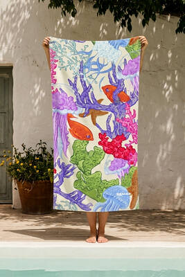 Remsa - Printed Sea Life Beach Towel