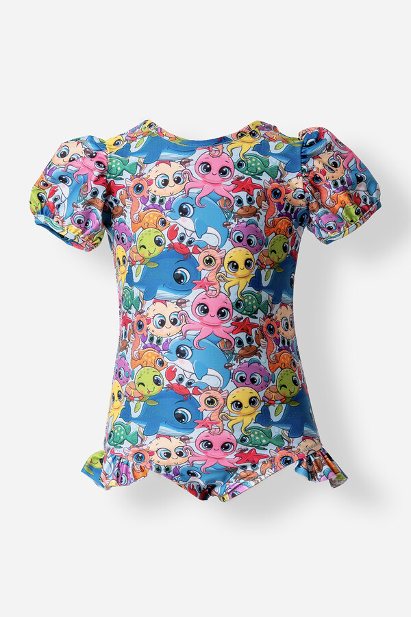 Printed Tunic Swimsuit for Girls - Thumbnail