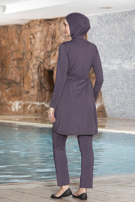 Remsa - Purple Full Coverage Modest Swimsuit Set With Wrap Tunic (1) Remsa - Purple Full Coverage Modest Swimsuit Set With Wrap Tunic (1)