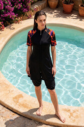 Remsa - R301 Parachute Short Sleeve Half-Covered Swimsuit