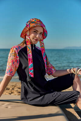 Remsa - R302 Parachute Short Sleeve Half-Covered Swimsuit