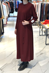 Remsa - Raglan Sleeve Knit Dress 12590 Burgundy