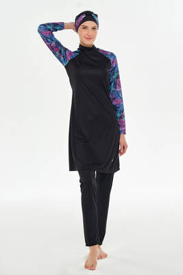 Rozamay - Reglan Kol Likralı Tam Kapalı Tesettür Mayo 3119 Siyah (1) Rozamay - Reglan Kol Likralı Tam Kapalı Tesettür Mayo 3119 Siyah (1)