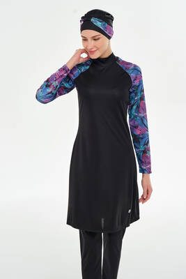 Reglan Kol Likralı Tam Kapalı Tesettür Mayo 3119 Siyah · 3