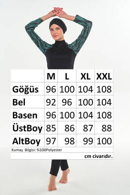 Reglan Kol Likralı Tam Kapalı Tesettür Mayo 3120 Siyah · 4