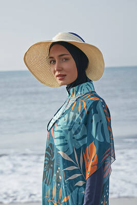 Remsa - Remsa Bow Foldable Visor Straw Hat Sun Protective Sipper RŞ-78 Beige Remsa - Remsa Bow Foldable Visor Straw Hat Sun Protective Sipper RŞ-78 Beige