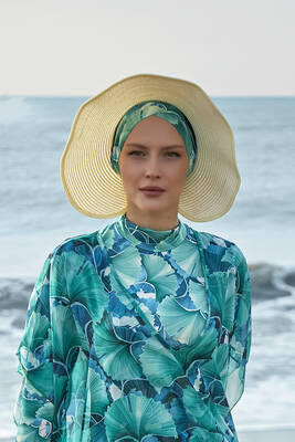 Remsa - Remsa Bow Foldable Visor Straw Hat Sun Protective Sipper RŞ-78 Ecru (1) Remsa - Remsa Bow Foldable Visor Straw Hat Sun Protective Sipper RŞ-78 Ecru (1)